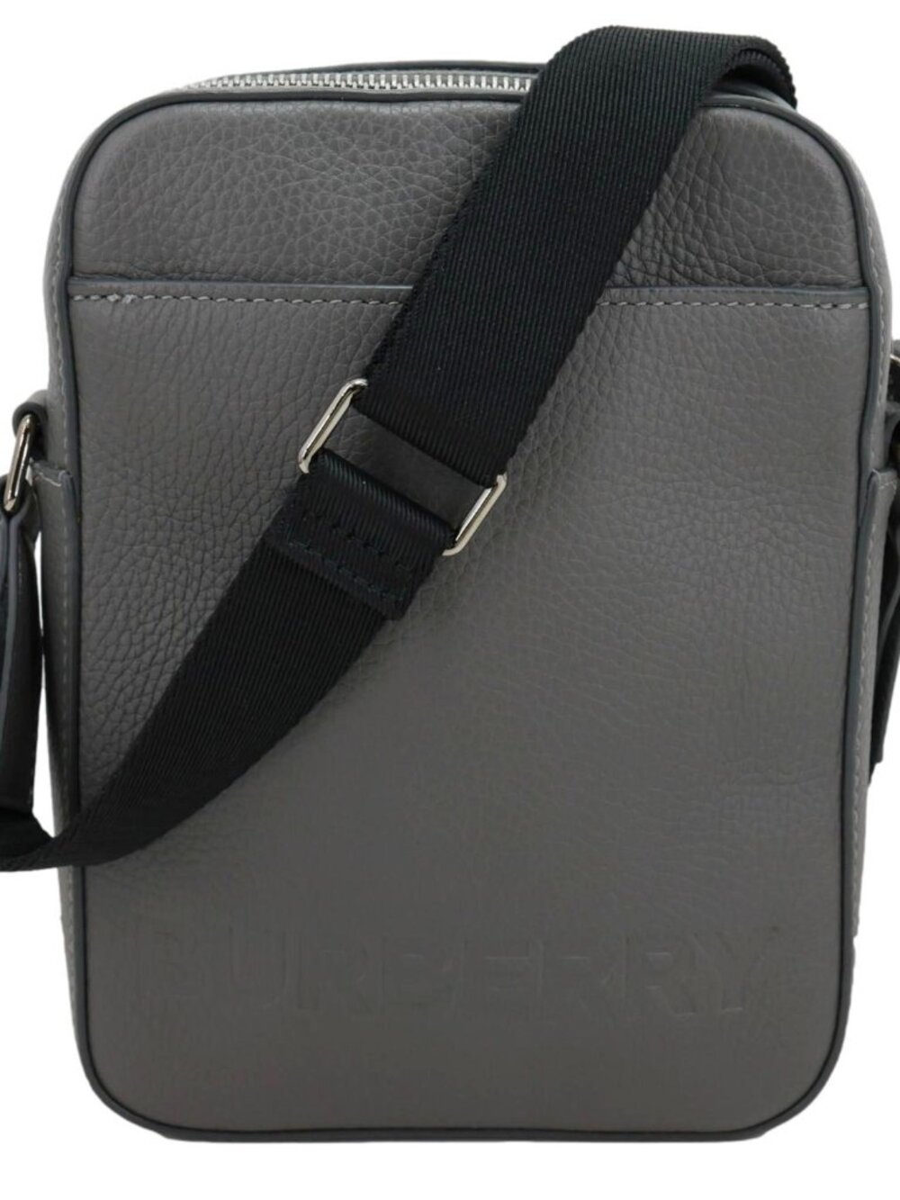 Burberry  Thornton Small Embossed Leather Crossbody Bag Grey